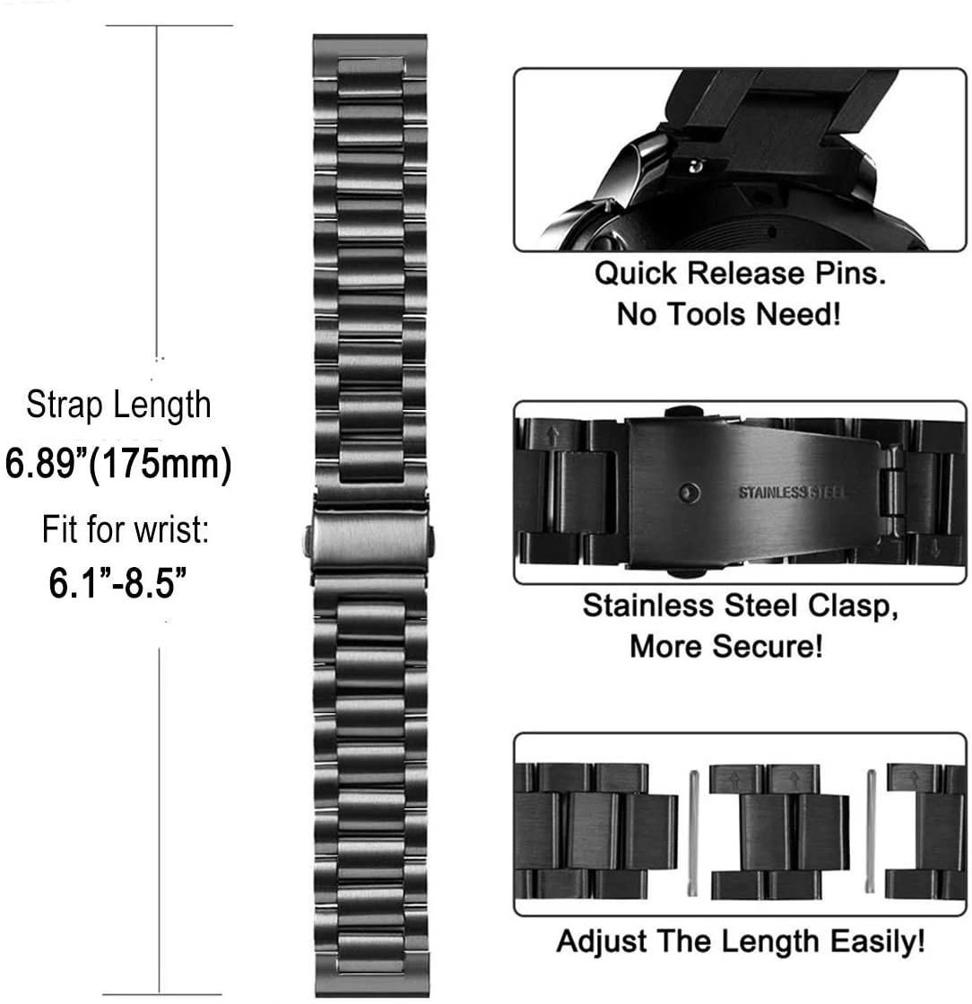 Bracelet en acier inoxydable p - Motorola Smartwatch Accessories avis et prix
