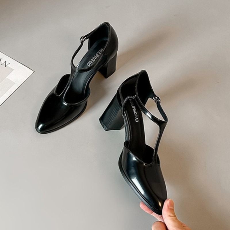 Sandales Mary Jane noires à ta - Leather Classic Strap avis et prix