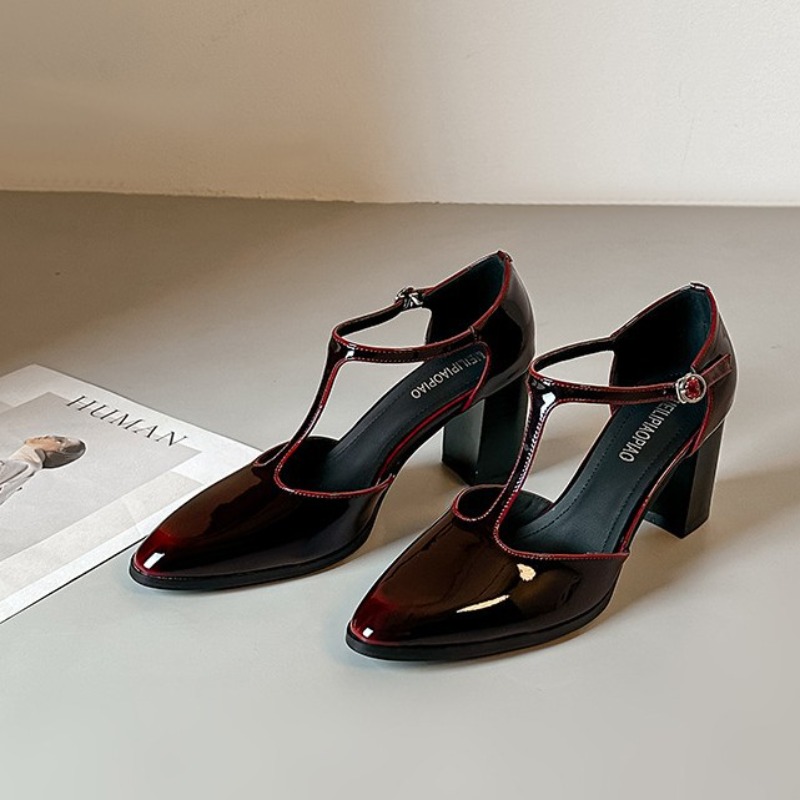 Sandales Mary Jane noires à ta - Leather Classic Strap avis et prix