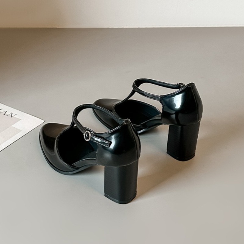 Sandales Mary Jane noires à ta - Leather Classic Strap avis et prix